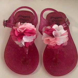 Toddler Girl Pink and Glitter Jelly Sandal